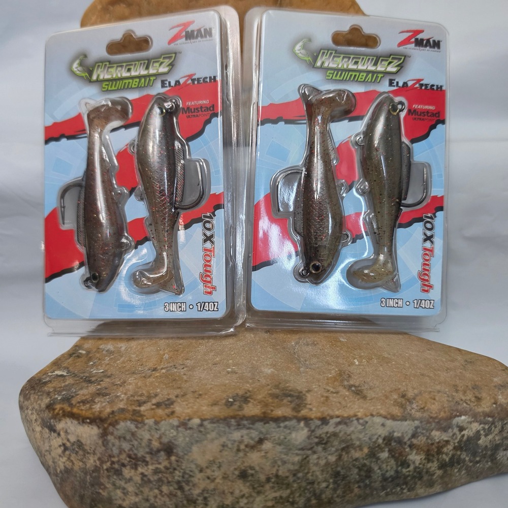 Z-Man HerculeZ Swimbait Lure 3in Houdini New 2 Pack 1/4oz ElaZtech Mustad Hook